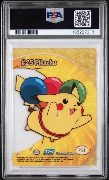 Pokemon 2000 Topps Pokemon Pikachu TV Animation Clear Cards #PC1 PSA 9 (c)