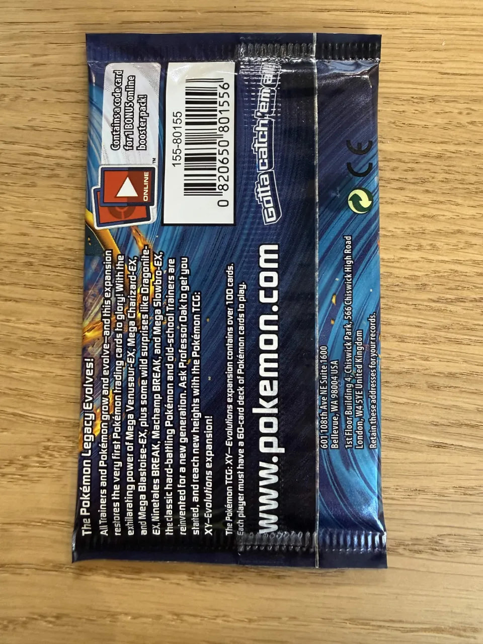 Pokemon XY Evolutions Booster Pack (Charizard Art) (Sealed)