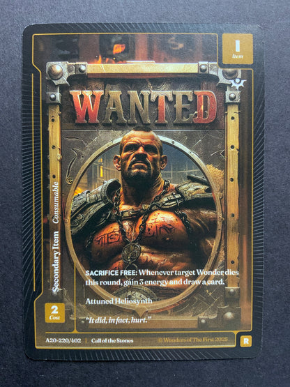 Wonders Of The First Call Of The Stones A20-220/402 Wanted NM (PSA Magazine Promo)