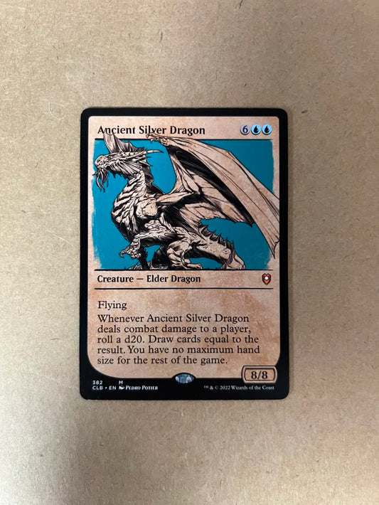 MTG Ancient Silver Dragon showcase CLB-382 Creature Elder Dragon Mythic Rare NM