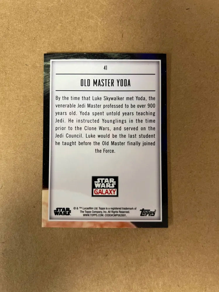 Topps Cards Aqua Refractor Chrome Yoda Star Wars Galaxy Serial 025/199 NM