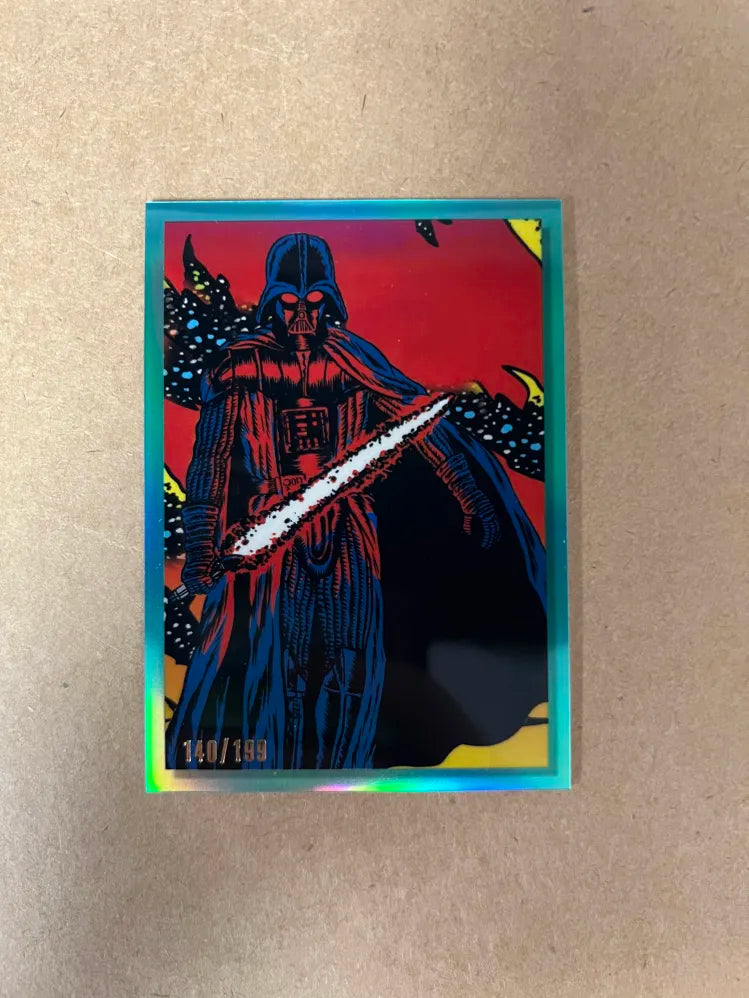 Topps Cards Aqua Refractor Chrome Darth Vader Star Wars Galaxy Serial 140/199 NM
