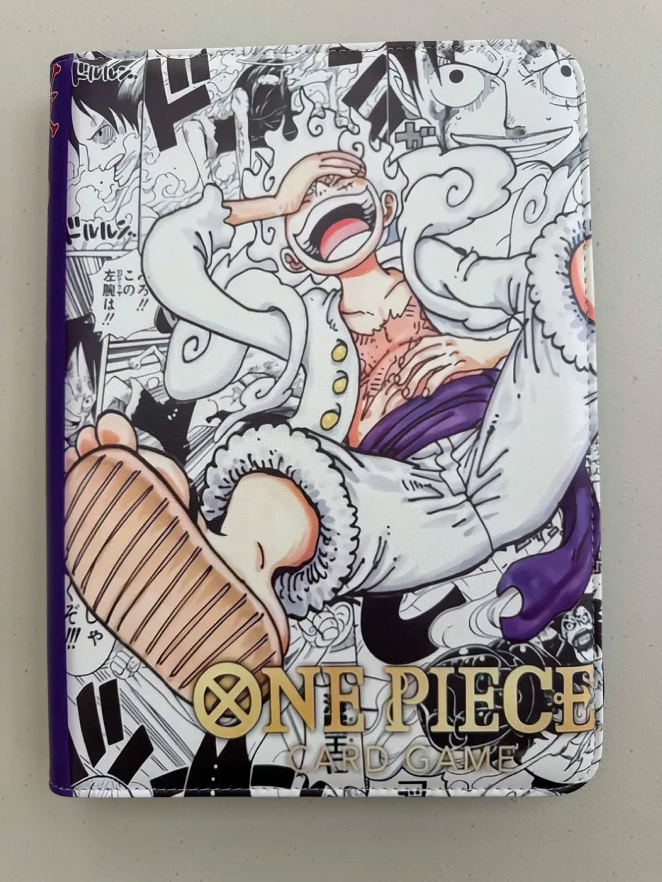 One Piece Luffy Gear 5 with Purple Manga Panel Unofficial 9 Pocket Zippered Binder 360 Slot