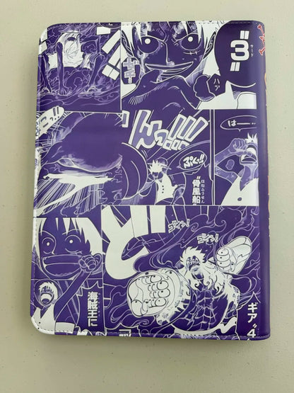 One Piece Luffy Gear 5 with Purple Manga Panel Unofficial 9 Pocket Zippered Binder 360 Slot