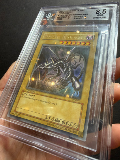 Yugioh Red-Eyes B. Dragon LOB-070 1st Edition Ultra Rare BGS 8.5