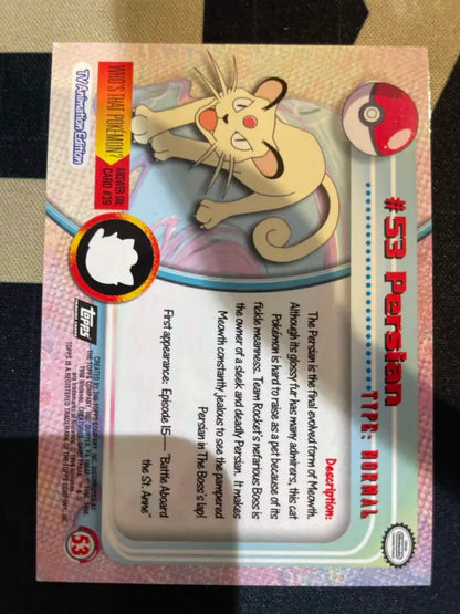 Topps Persian #53 Holo Pokemon NM