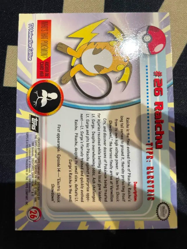 Topps Raichu #15 Holo Pokemon LP