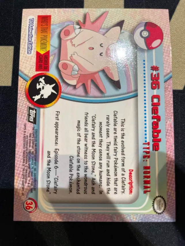 Topps Clefable #36 Holo Pokemon NM