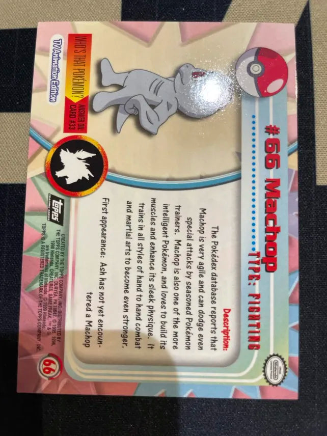 Topps Machop #66 Holo Pokemon NM