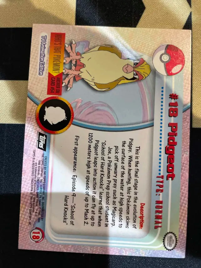Topps Pidgeot #18 Holo Pokemon NM