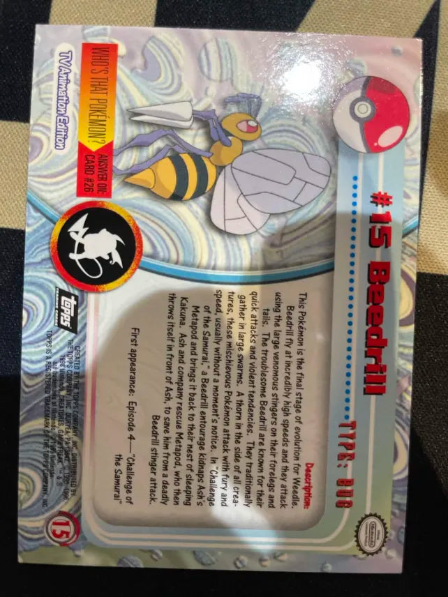 Topps Beedrill #15 Holo Pokemon NM