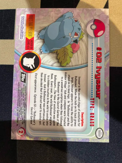 Topps Ivysaur #02 Holo Pokemon NM
