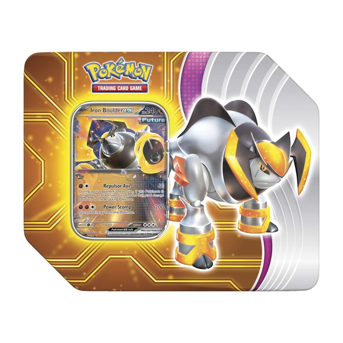 POKEMON Paradox Destinies Tin Iron Boulder EX