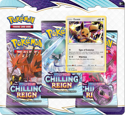 POKEMON Sword & Shield Chilling Reign 3 Pack Blister Eevee (w)