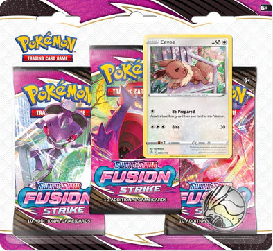 POKEMON Sword & Shield Fusion Strike 3 Pack Blister Eevee (w)