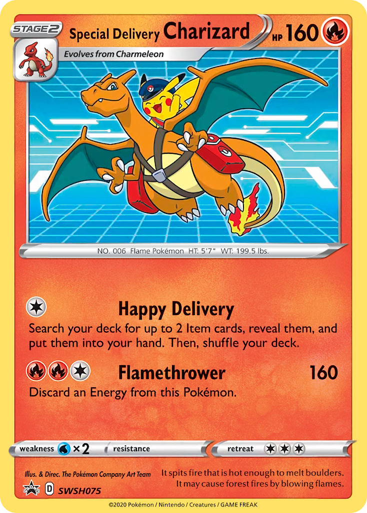 Special Delivery Charizard SWSH075/307 - SWSH Black Star Promos Holofoil