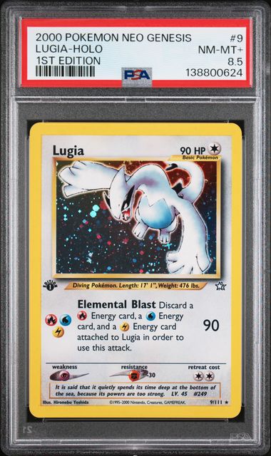 POKEMON 2000 NEO GENESIS 1ST EDITION #9 LUGIA HOLO 1ST EDITION PSA 8.5