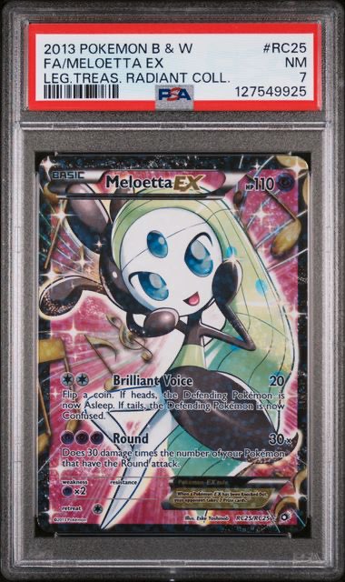 POKEMON Meloetta EX Legendary Treasures Radiant Collection RC25/RC25 PSA 7