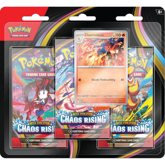 POKEMON Mega Evolution Chaos Rising 3 Pack Blister Charmeleon