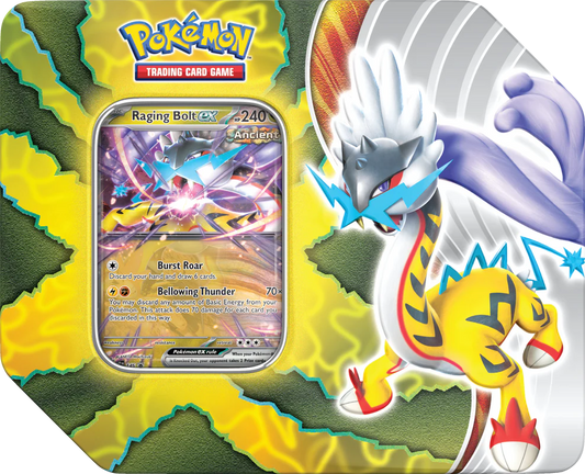 POKEMON Paradox Destinies Tin Raging Bolt EX