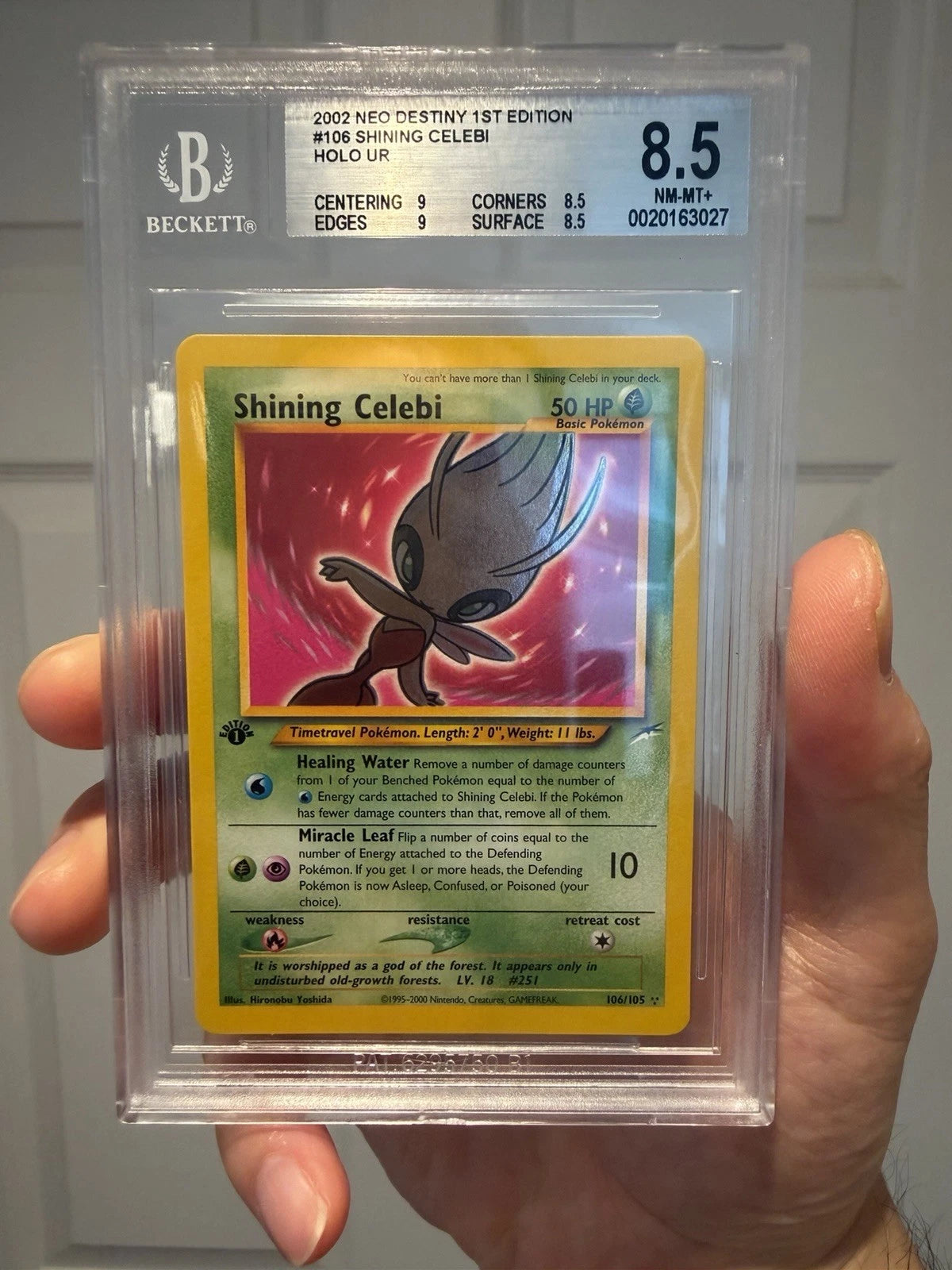 Pokemon Shining Celebi 1st Edition Neo Destiny BGS 8.5 NM - Mint +