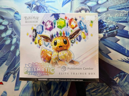Pokemon Prismatic Evolutions Pokemon Center Elite Trainer Box W/ Acrylic