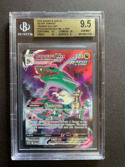 Pokemon S & S Silver Tempest Trainer Gallery Rayqyaza VMAX TG20 BGS 9.5