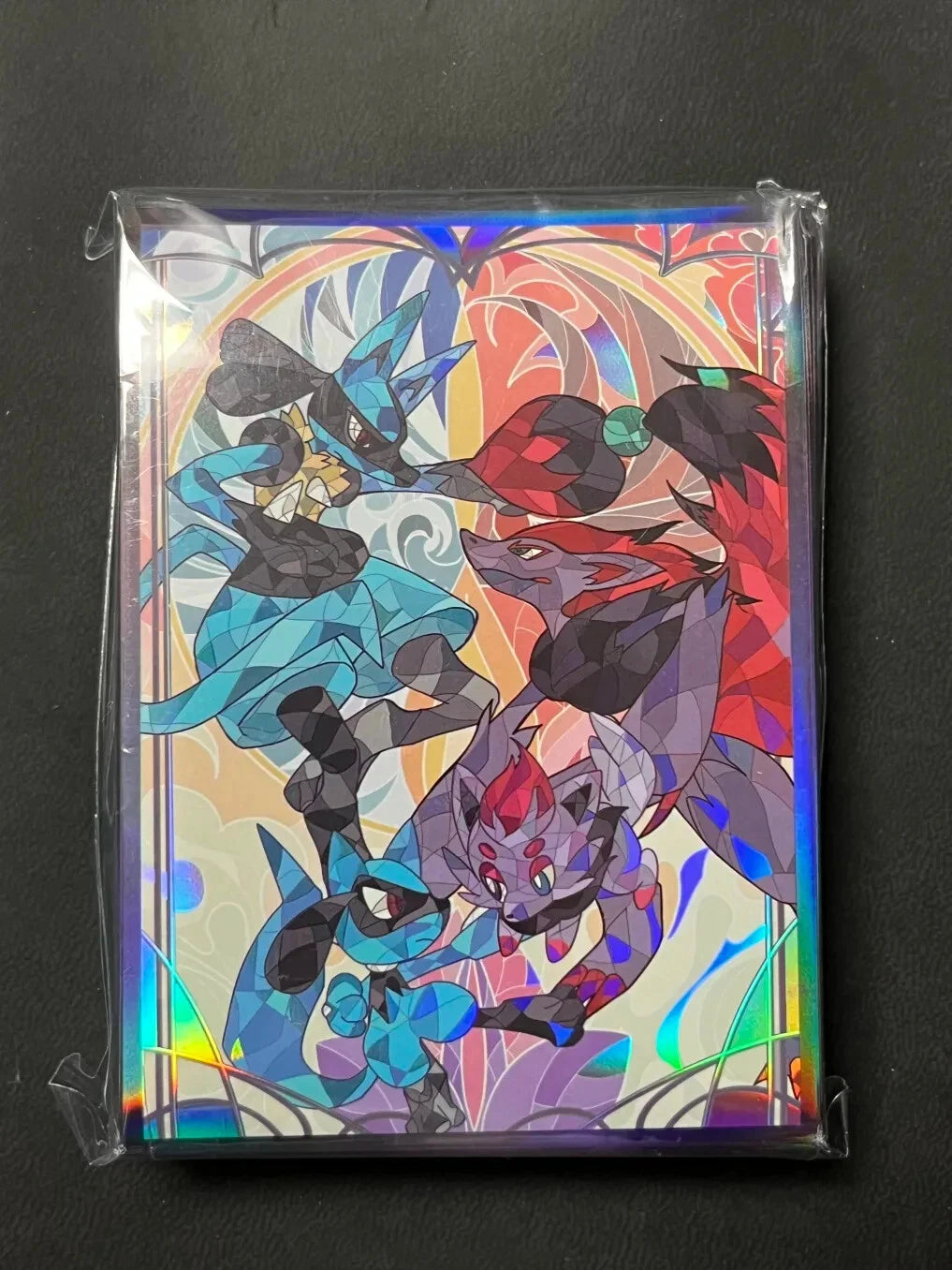 Pokemon Lucario + Zoroark Stain Glass Art Sleeves - 60 count - Standard Size