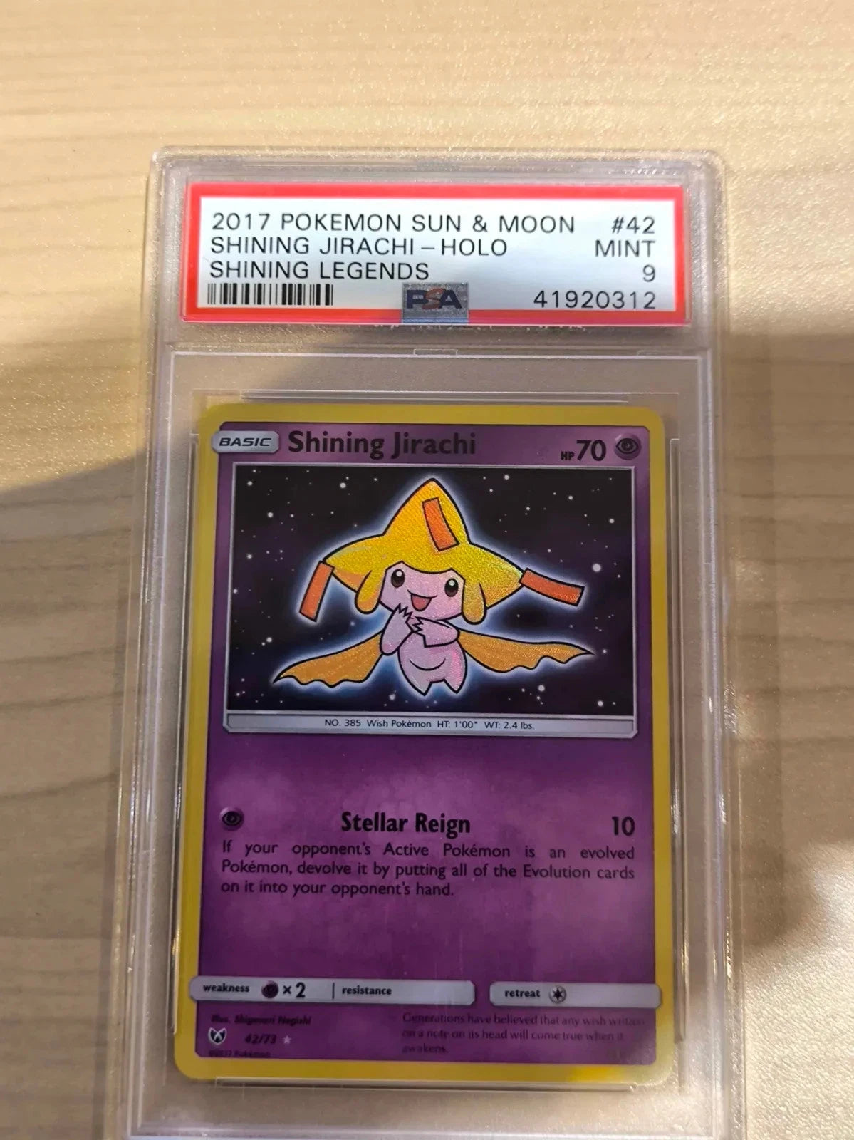 Pokemon Shining Jirachi Shining Legends 42/73 Shiny Rare PSA 9