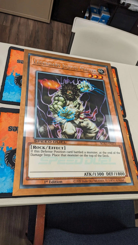 YUGIOH Giant Card Legendary Jujitsu Master Speed Duel Framed with glass SGX3