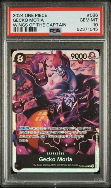 One Piece TCG Gecko Moria Wings of The Captain #086 PSA 10