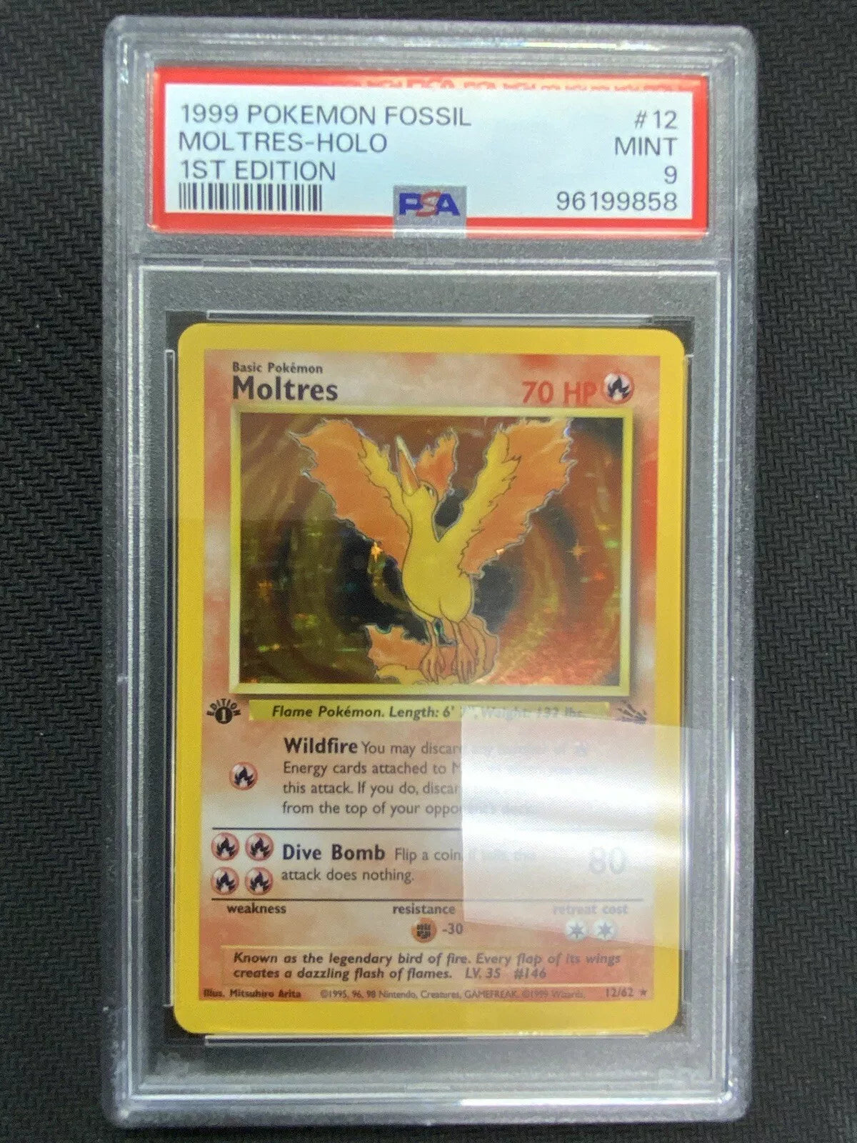 Pokemon Moltres Fossil 1st Edition 12/62 PSA 9