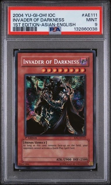 Yugioh Invader of Darkness Asian English IOC-AE111 1st Edition Secret Rare PSA 9