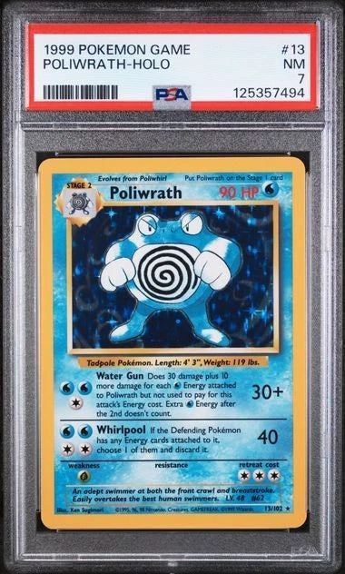Pokemon Poliwrath 13/102 Holo Rare PSA 7