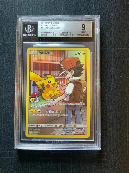 Pokemon 2019 Sun & Moon Cosmic Eclipse #241 Pikachu SCR BGS 9 MINT