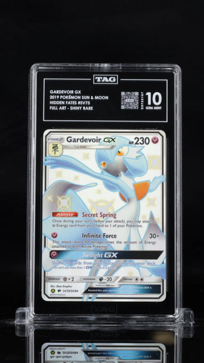 Pokemon Gardevoir GX 2019 S&M Hidden Fates #SV75 Full Art - Shiny Rare TAG 10 GM