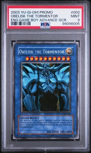 Yugioh Promo Obelisk The Tormentor Game Boy Advance UR #002 PSA 10
