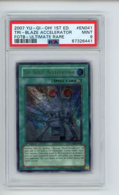 YUGIOH Tri Blaze Accelerator Ultimate Rare 1st Edition FOTB EN041 PSA 9