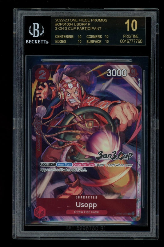 ONE PIECE Usopp 3 on 3 Cup Participant OP01-004 BGS BLACK 10