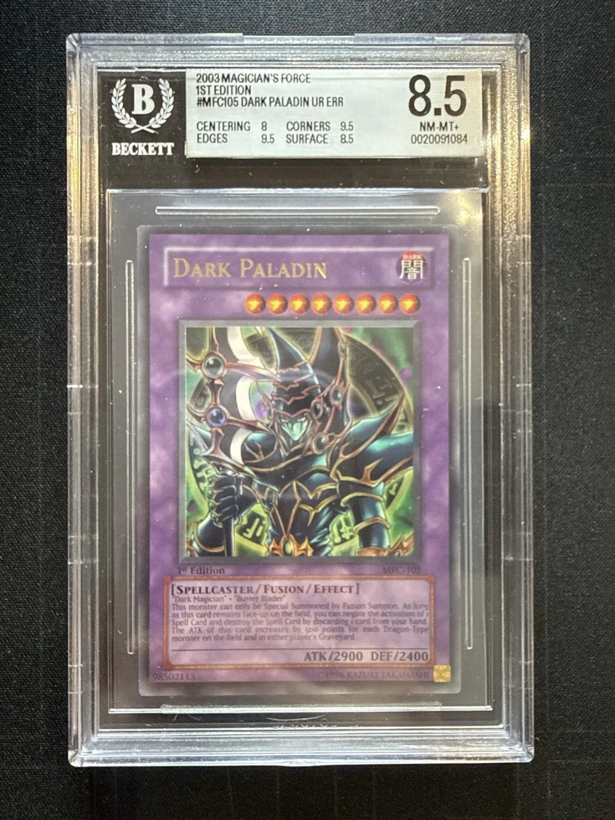 Yugioh Magician’s Force 1St Edition #MFC105 Dark Paladin UR ERR BGS 8.5