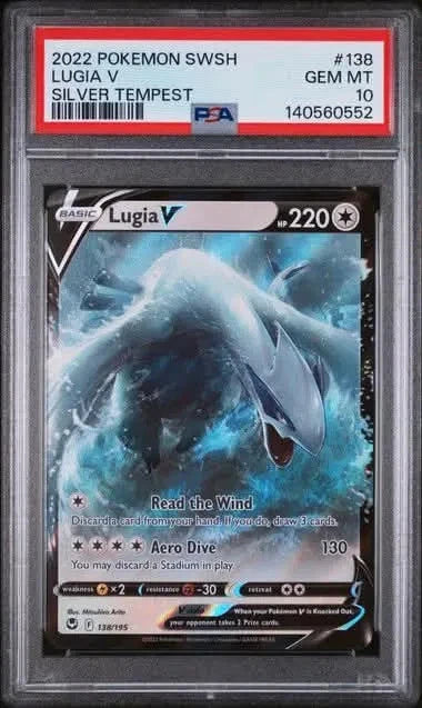 Pokemon 2022 Pokemon SWSH Lugia V Silver Tempest #138 PSA GEM MT 10