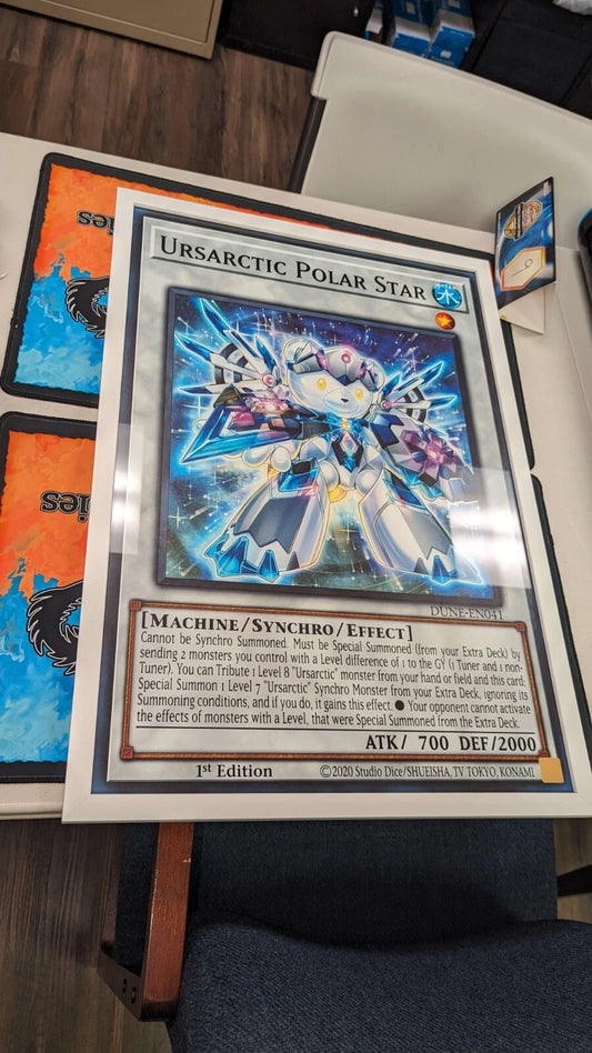 YUGIOH Giant Card Ursarctic Polar Star Framed with Glass DUNE