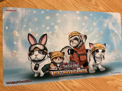 Yugioh Official Playmat Extravaganza Rescue Animals KONAMI NEW w/ Official Tube