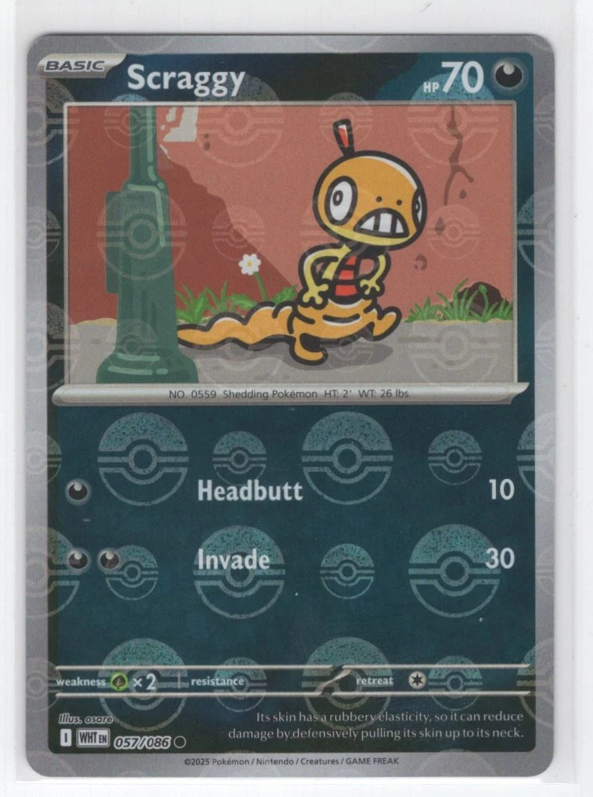 Scraggy (Poke Ball Pattern) 57 - SV White Flare Holofoil