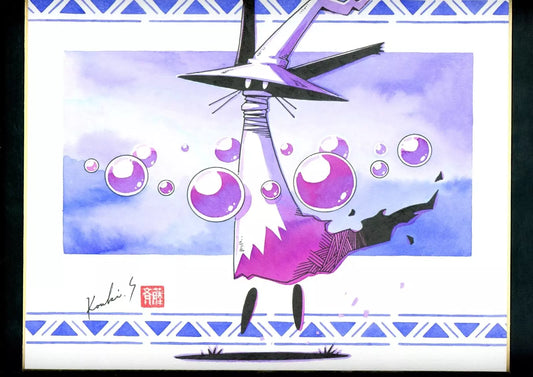 POKEMON Kouki Saitou Bubble Magician Original Art Framed w/ Museum Glass