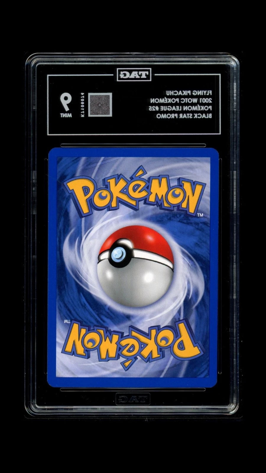 Pokemon Flying Pikachu 2001 WOTC Pokémon League #25 Black Star TAG 9 MINT