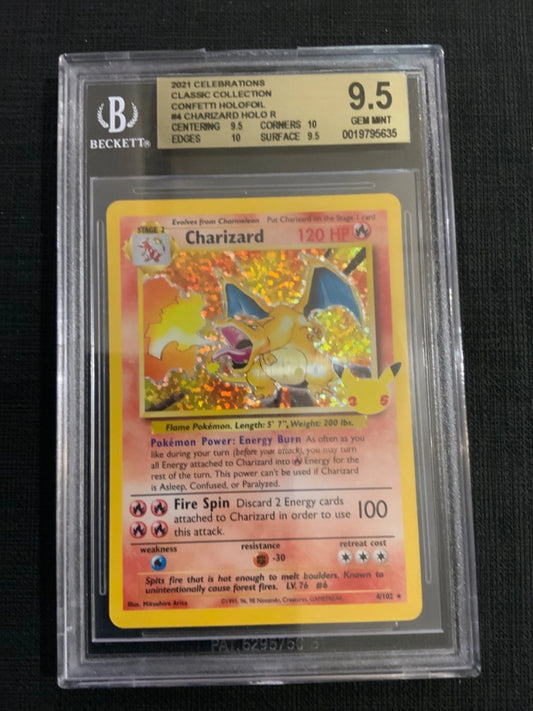 Pokemon - Charizard 4/102 Celebrations Classic Collection BGS 9.5