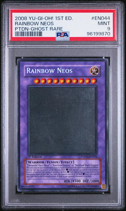 Yugioh Rainbow Neos 1st Ed PTDN Ghost Rare PSA 9