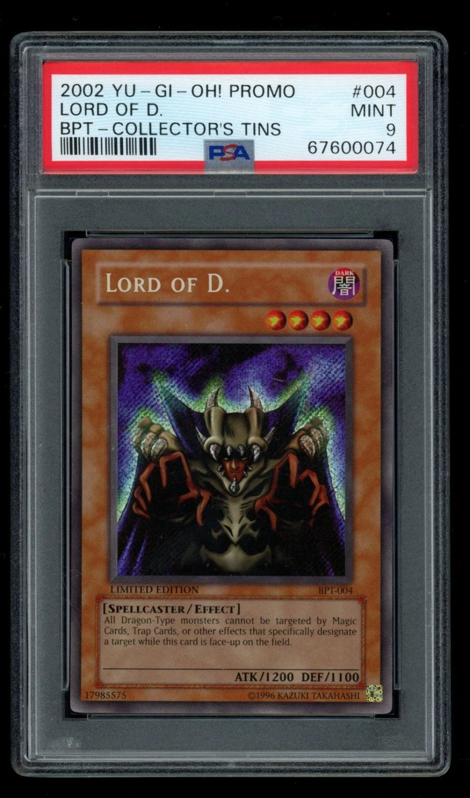 Yugioh Lord Of D Promo Collector's Tins BPT-004 PSA 9