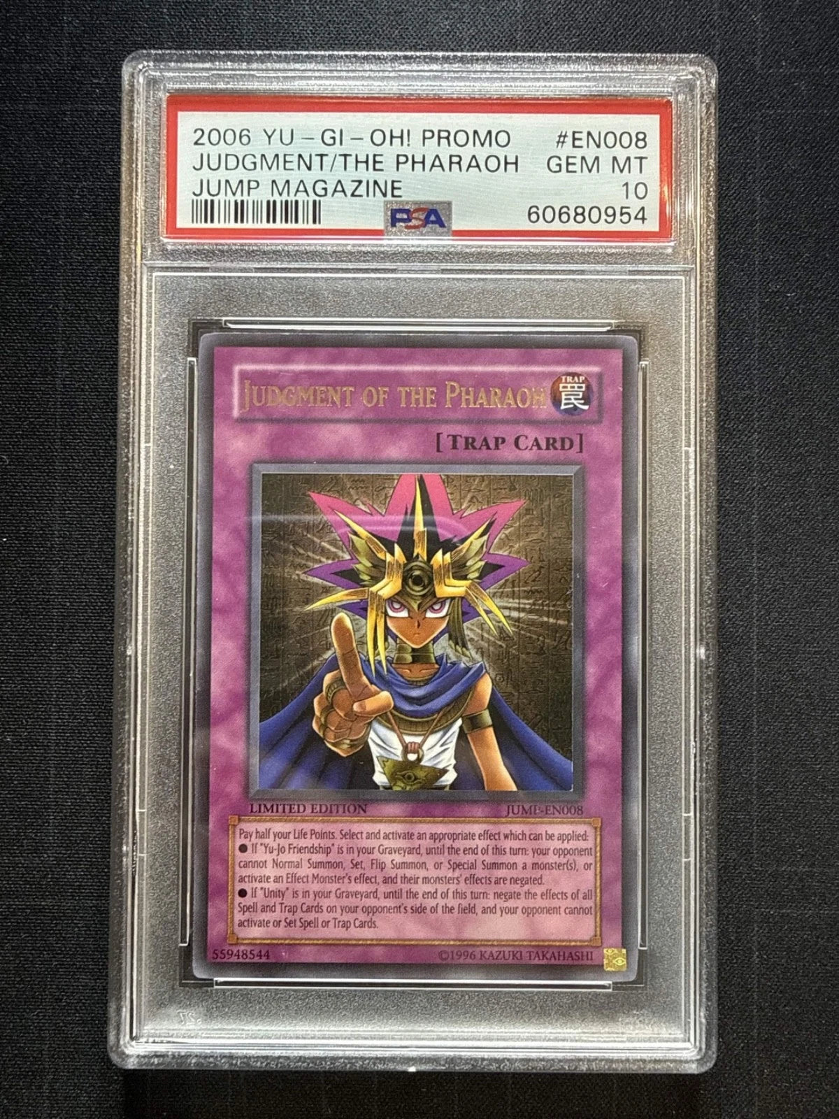 Yugioh 2006 Promo Judgment/ The Pharaoh Jump Magazine #EN008 PSA 10